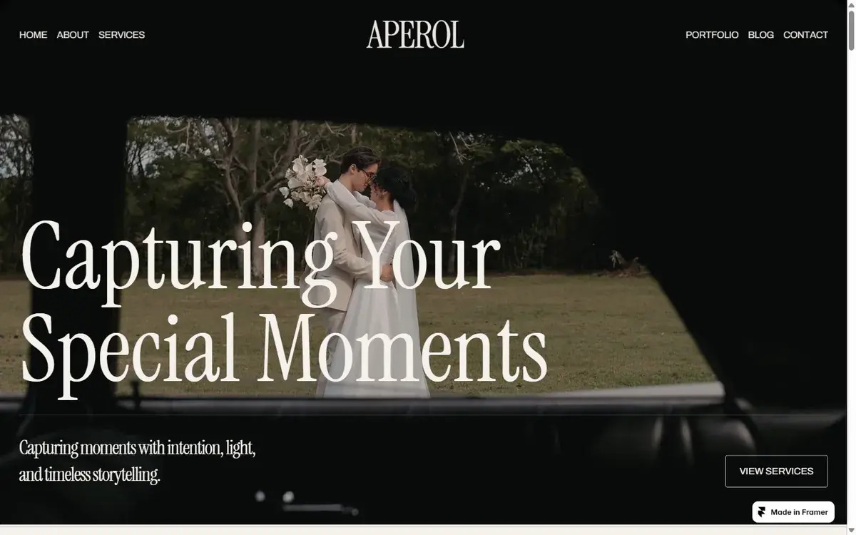 Aperçu du template Aperol : photographe, vidéaste, mariages